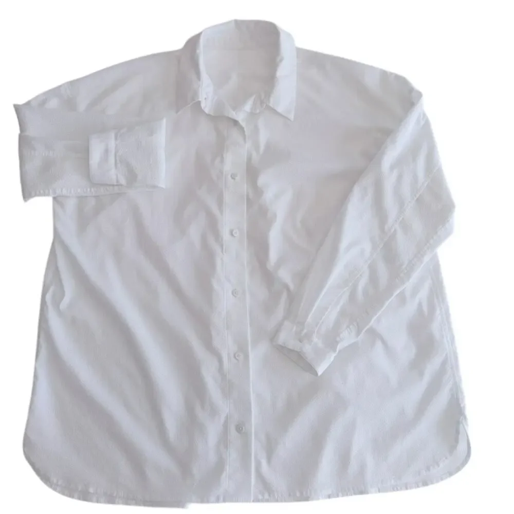 Lululemon All Days Shirt White Seersucker Plus Size 16 Maternity Oversized Loose